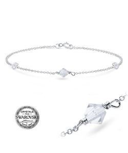 Tripple Crystal Beads Swarovski Silver Bracelet BRS-654 SWA (CR)